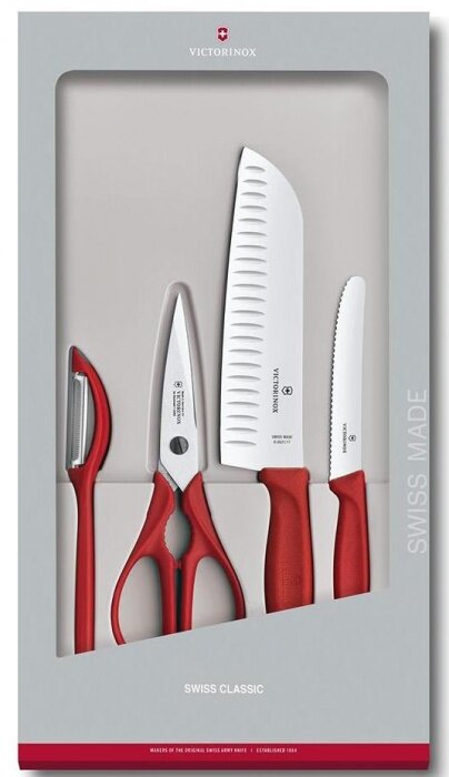 Набор кухонных ножей Victorinox Swiss Classic Kitchen (6.7131.4G) 4 предмета красный