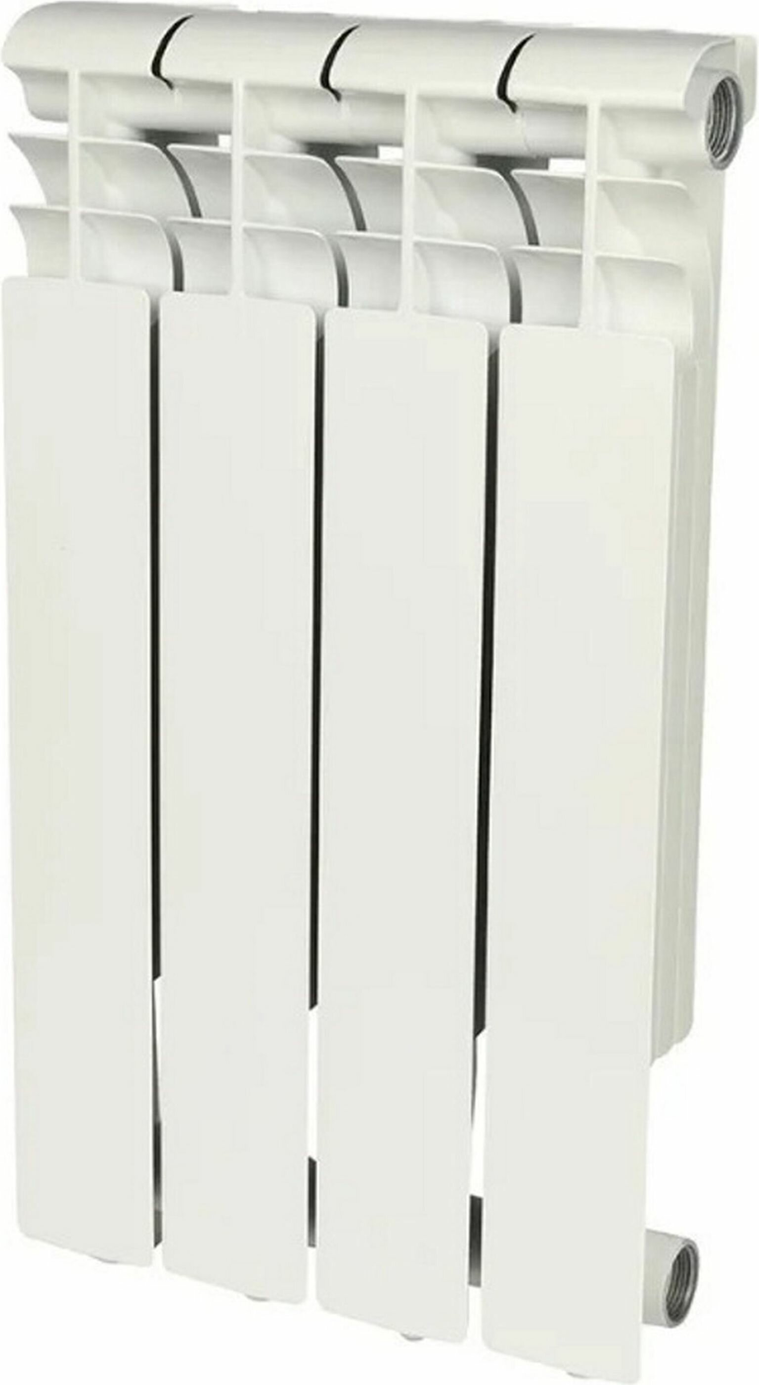 Радиатор ROMMER аллюминиевый 500X80 мм белый 10 секций - фото №1