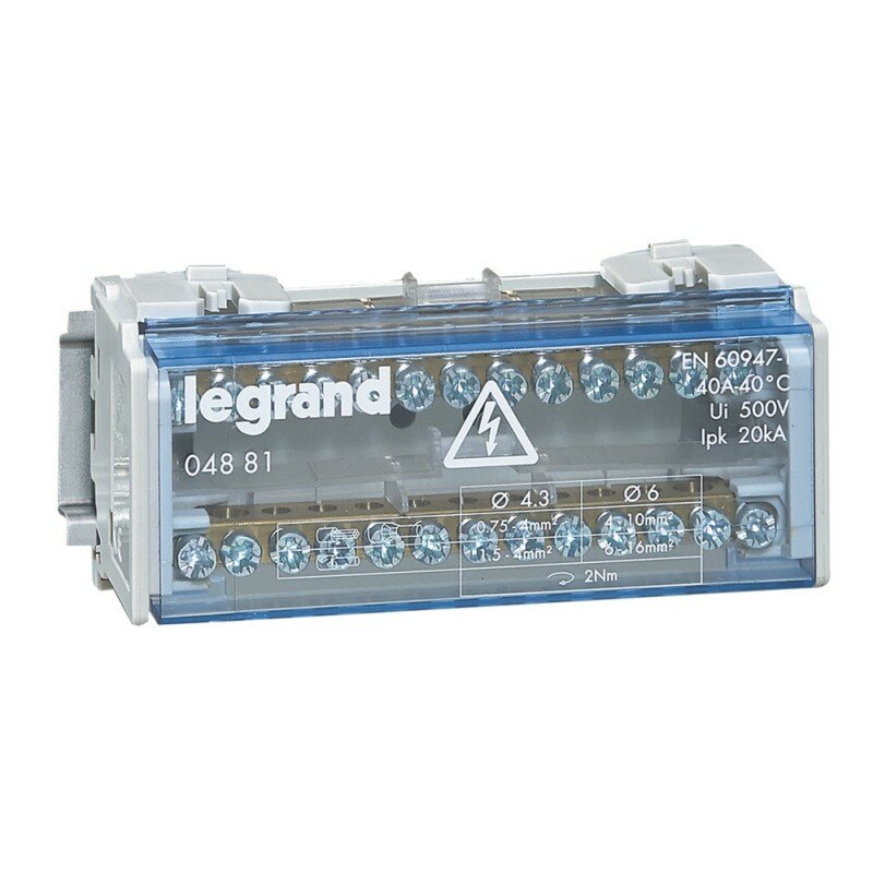 Legrand Модульный распределительный блок - 2П - 40 A - 13 подключений 004881 1 шт.