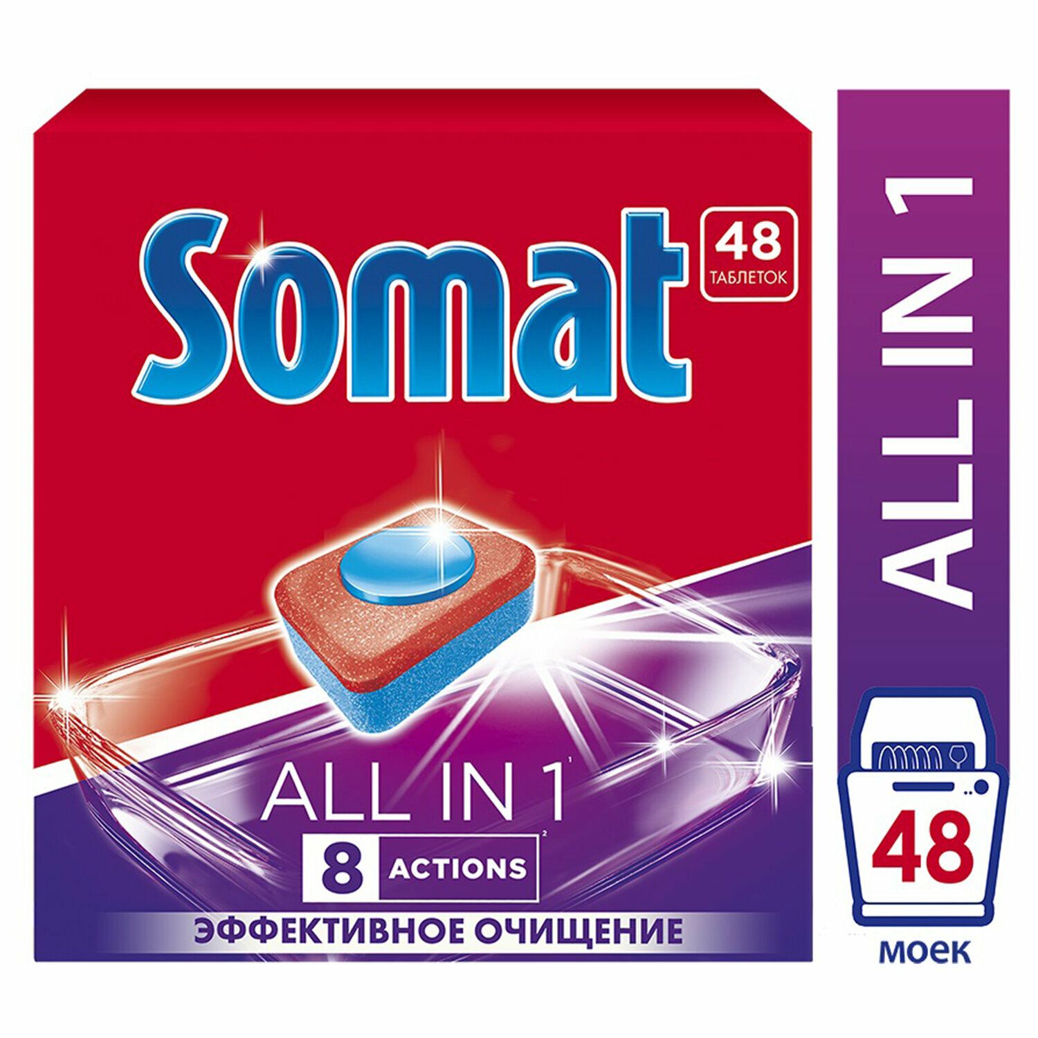 Таблетки для посудомоечных машин 48 шт. SOMAT "All-in-1", 2359002 - фотография № 2