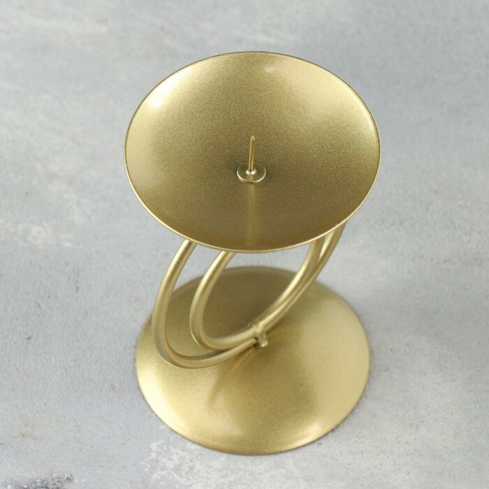 Подсвечник "Закат" металл на одну свечу, 8,3х11 см, золотой - фотография № 4