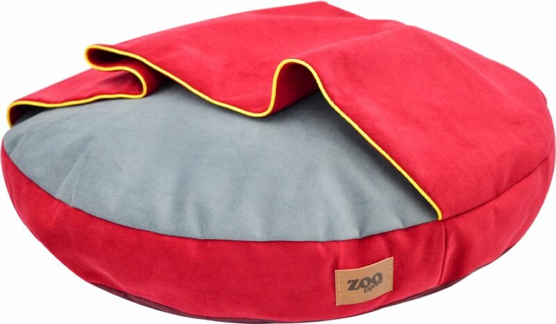 ZOOexpress лежанка-карман круглая "Ампир" мебельная ткань (серый/бордо), D60*10 см