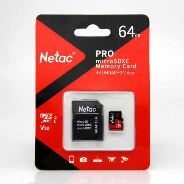 Карта памяти Netac MicroSD card P500 Extreme Pro 64GB NT02P500PRO-064G-R