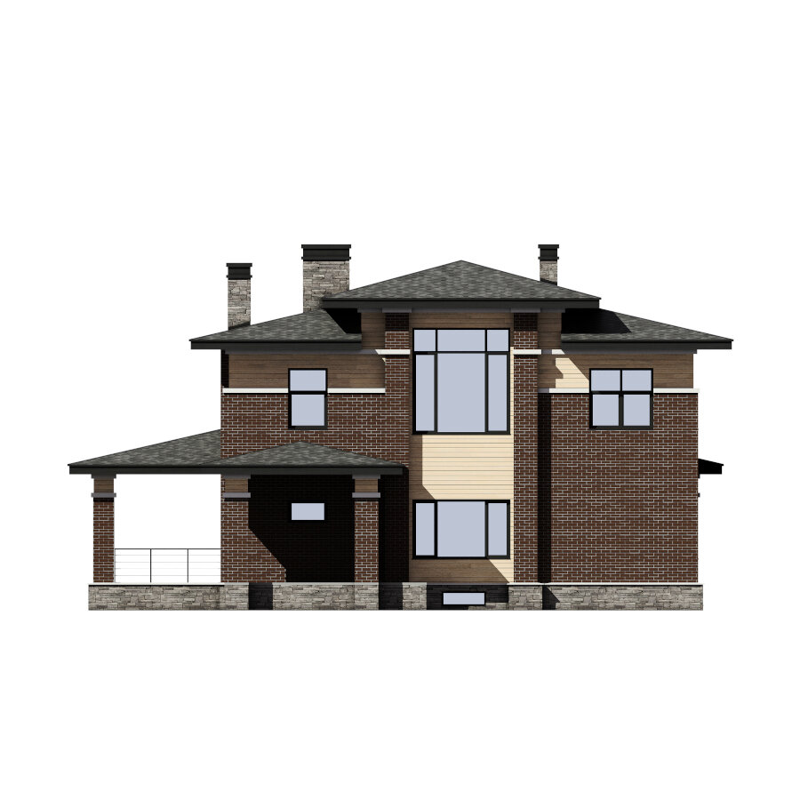 45-64NDKL-Catalog-Plans - Проект двухэтажного кирпичного дома с террасой - фотография № 6