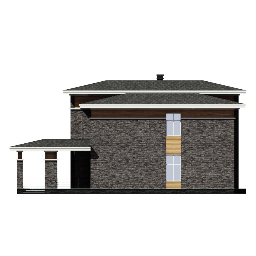 45-64NFKL-Catalog-Plans - Проект двухэтажного кирпичного дома с террасой - фотография № 7