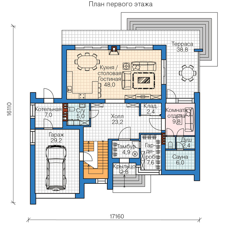 62-77-Catalog-Plans - Проект трёхэтажного дома из газобетона - фотография № 2