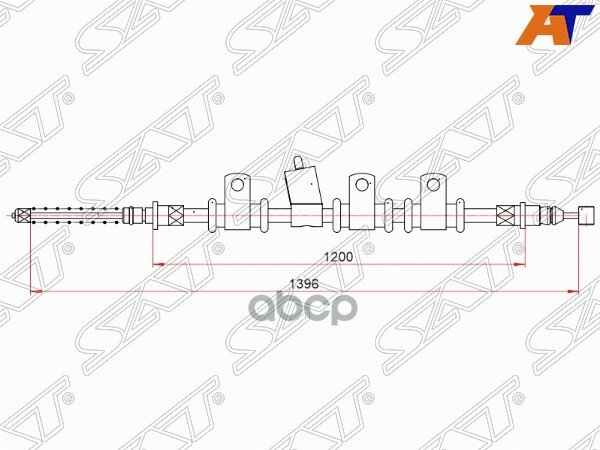 Трос Ручного Тормоза Chevrolet Aveo 08-11/Kalos 05-08/Ravon Nexia R3 16- Rh Sat арт. ST-52-0122