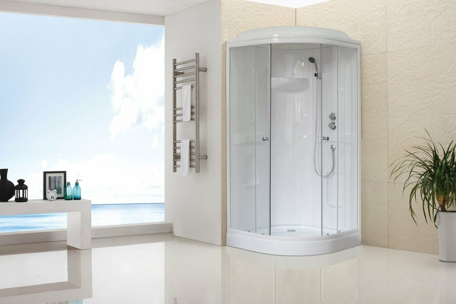 Душевая кабина Royal Bath RB90HK1-T 90x90 профиль белый/стекло прозрачное