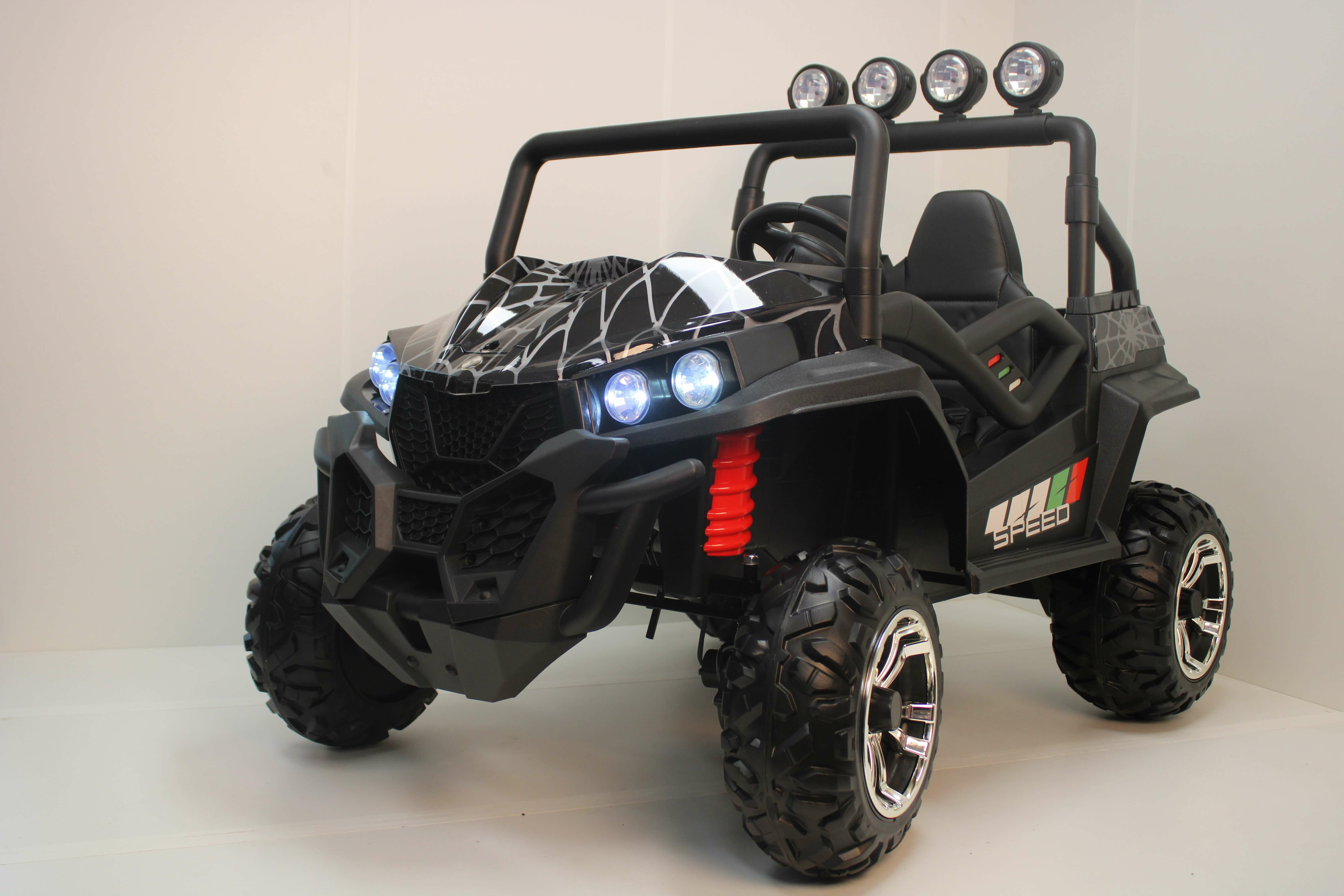 Детский электромобиль T888TT 4WD 24V черный Spider (RiverToys), полноприводный, с пультом