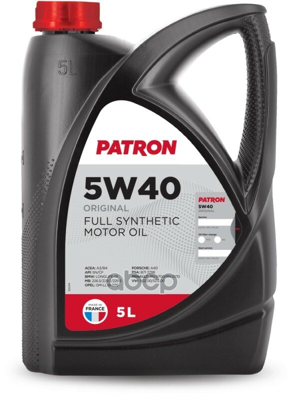 PATRON   5w40  5l-   Acea A3/B4 Api Sn/Cf Bmw Longli