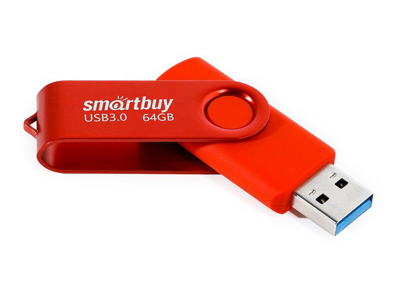 Комплект 2 шт Память Smart Buy "Twist" 64GB USB 3.0 Flash Drive красный
