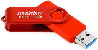 USB Flash Drive 64Gb - SmartBuy UFD 3.0 Twist Red SB064GB3TWR