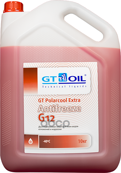 Gt Oil^4606746008278 Антифриз Gt Polarcool Extra G12 Красный, 10 Кг GT OIL арт. 4606746008278