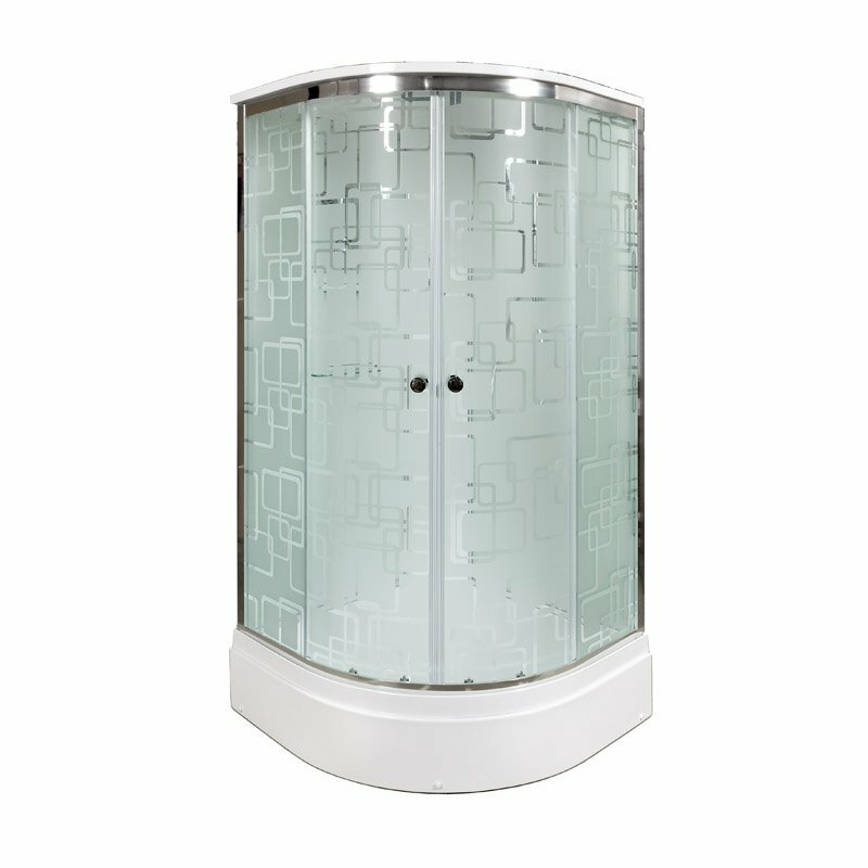 Душевая кабина Deto EM ЕМ2710 с гм. и эл. 100x100 стекло с рисунком, профиль хром