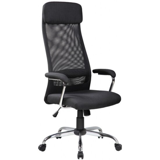 Кресло офисное RIVA CHAIR RCH 8206 HX Чёрная ткань/Чёрная сетка