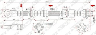 Шланг Тормозной Передний (Таиланд) Mmc Asx/Lancer X/Outlander Xl/Galant Fortis 07- Lh Sat арт. ST-4650A645