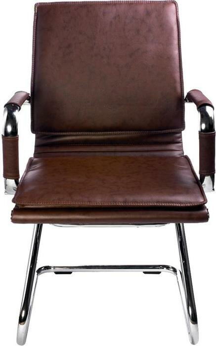 Кресло Бюрократ Ch-993-Low-V/brown, на полозьях, низкая спинка, искусственная кожа, коричневый