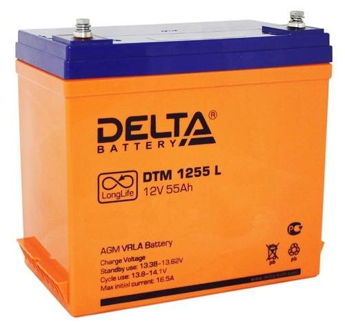 Аккумуляторная батарея DELTA Battery DTM 1255 L 12В 55 А·ч