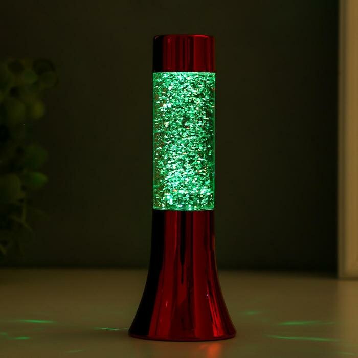 RISALUX Светильник "Блеск цилиндра" LED от батареек 3хLR44 красный 18 см - фотография № 3