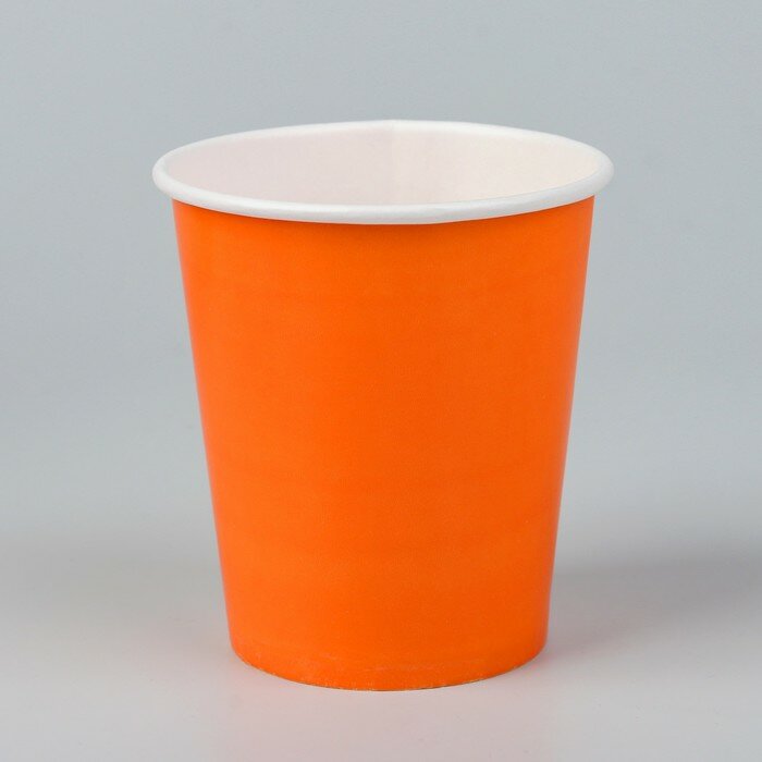 Страна Карнавалия Стакан бумажный, однотонный, цвет оранжевый, 205 мл - фотография № 1
