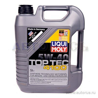 Масло моторное liqui moly top tec 4100 5w-40 синтетическое 5 л 7501