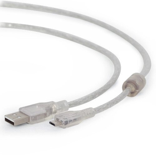 Кабель USB A --> Micro USB 5P (B) 1.8м экран, с фильтром, Cablexpert (CCP-mUSB2-AMBM-6-TR)