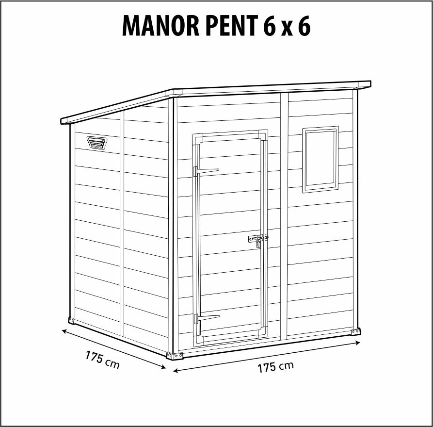 Сарай Манор Пентхаус 6x6 (Manor Penthouse 6X6), серый Keter 17208243 - фотография № 2