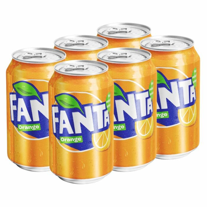 Газированный напиток Fanta Orange со вкусом апельсина (Германия), 330 мл (6 шт) - фотография № 1