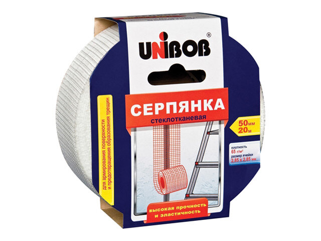 серпянка самоклеящаяся UNIBOB 50ммх20м арт.51459