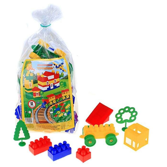Полесье Конструктор "Строитель", 66 деталей, в мешке