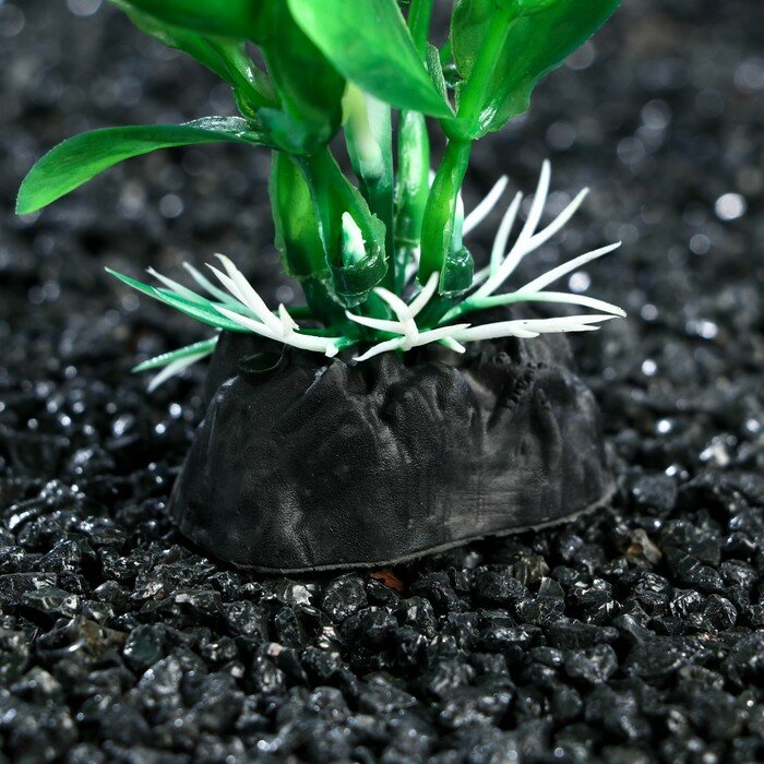 Растение искусственное аквариумное, 3 х 13 см, зелёное - фотография № 3