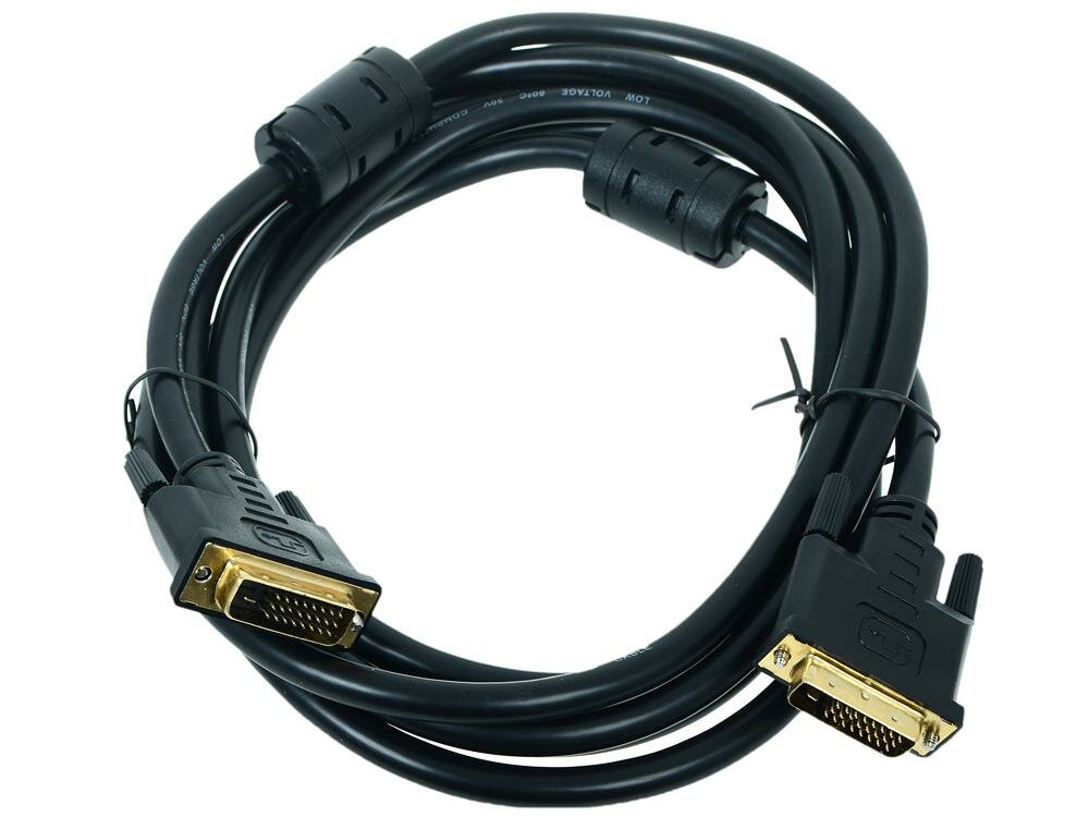 Кабель DVI 3м VCOM Telecom VDV6300-3M круглый черный