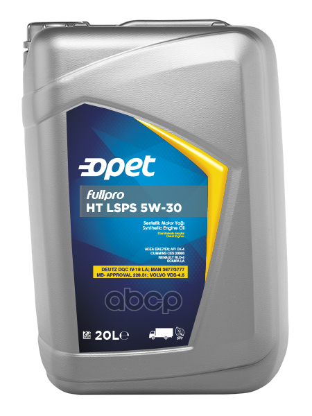 OPET 5W-30 Fullpro Ht Lsps Ck-4/Sn • E9/E7/E6 (Синт. Мотор. Масло) 20Л