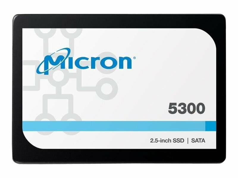 Накопитель SSD Micron 5300 PRO MTFDDAK7T6TDS-1AW1ZABYY/SATA III/7.68 TB /Скорость чтения 540МБайт/с Скорость записи 520МБайт/с