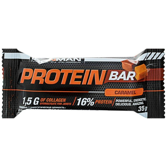 IRONMAN Протеиновый батончик IRONMAN Protein Bar с коллагеном, карамель, спортивное питание, 35 г