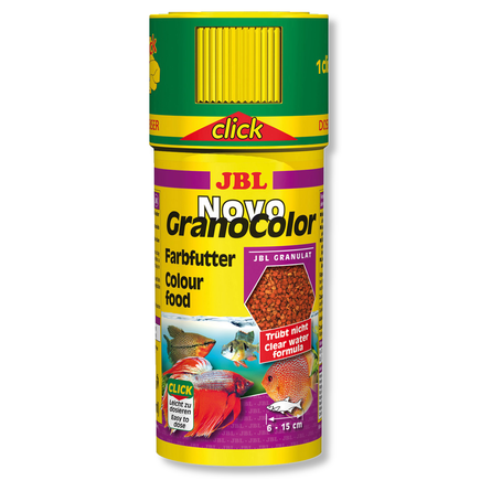 JBL NovoGranoColor CLICK - Основной корм д/яRoyal Canin. окраски акв. рыб, гранулы, 250 мл (118 г