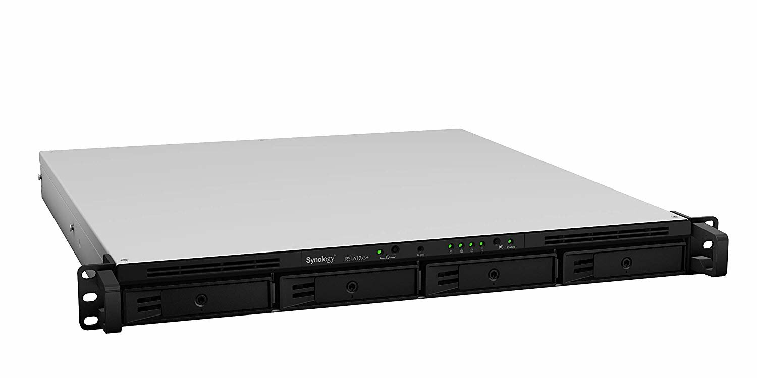 Сетевое хранилище Synology RS1619XS+ стоечный (1U) 25"35" SATA III 56TB BasicRAID 0RAID 1RAID 10RAID 5RAID 6RAID F1 8 GB DDR4 Кол-во сетевые интерфейсов 4 1 Gb/s