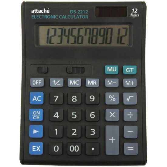 Калькулятор настольный Attache Economy полноразмерный 12 разр., чёрный