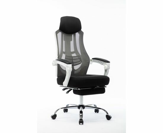 Компьютерное кресло Norden 007 NEW белый пластик / черная ткань / черная сетка