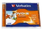 Диск Jewel case (box) DVD-R Verbatim 4.7 Gb 16x Printable (VER-43521-1) - изображение