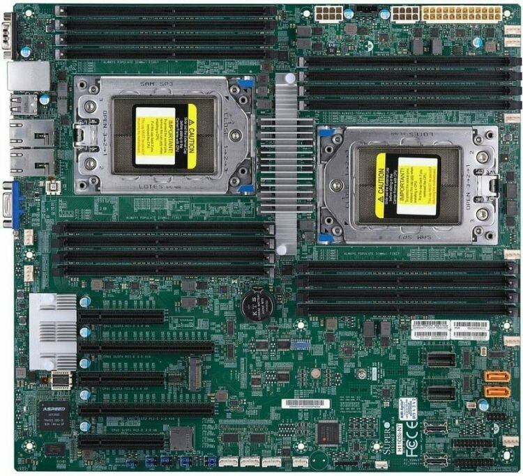 Материнская плата Supermicro H11DSi-NT MBD-H11DSI-NT-B/2xSP3/16xDDR4-2666 RDIMM Поддержка ECC Поддержка Reg ECC 10x SATA 3.0,1x M.2 RAID 0,1,10,5