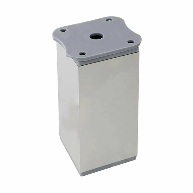 фото Опора мебельная регулируемая 60 мм серая, квадратная, 40х40мм, алюминий,4 штуки