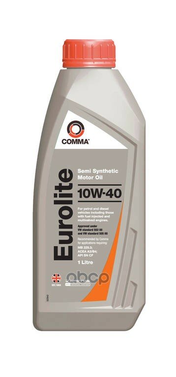 COMMA Comma 10W40 Eurolite (1L)_ .!  Acea A3/B4, Api Sn/Cf, Mb 229.1, Vw 501.01/505.00