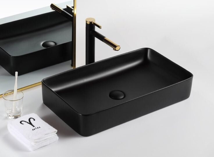 Раковина накладная Gid Bm9396 60х34 см, черный матовый