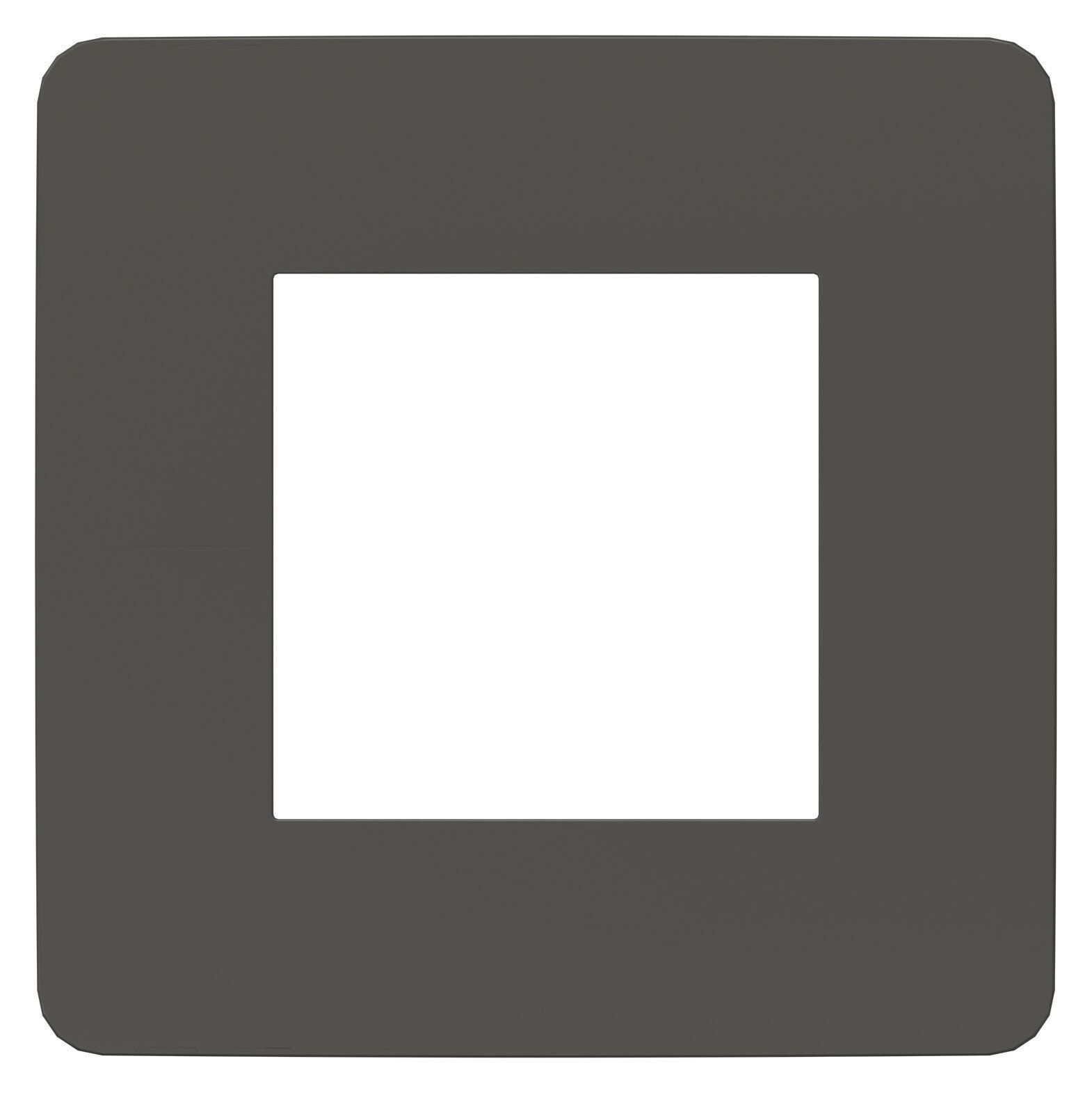 Рамка 1м Unica Studio Color дымчато-серый/белый встроенный монтаж (Schneider Electric), арт. NU280221