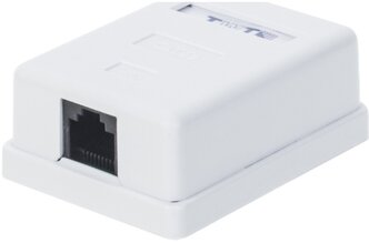 Настенная розетка LANMASTER 1 порт RJ-45 кат. 5е, UTP, белая (TWT-SM1-45-WH)