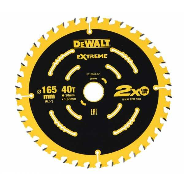 Пильный диск DEWALT EXTREME DT10640 165/20 мм.