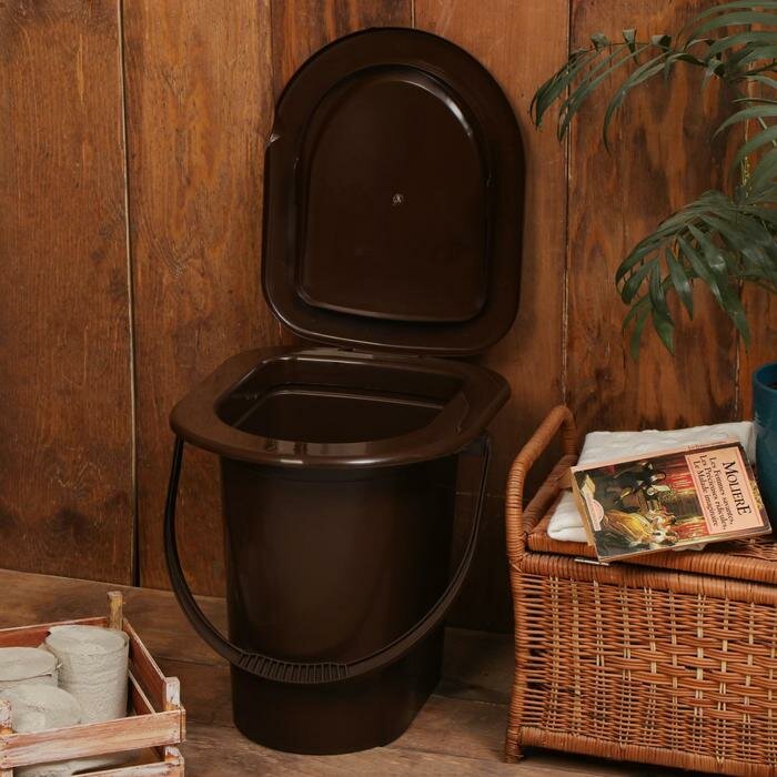 Ведро-туалет 17 л, съемный стульчак, коричневый 696452 - фотография № 8