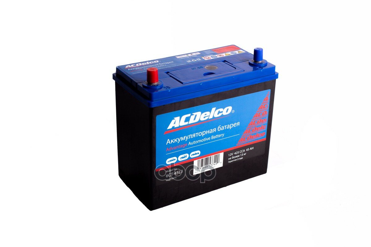 Аккумулятор Acdelco 45 А/Ч Прямая L+ 238x129x225 En425 А ACDelco арт. 19375475