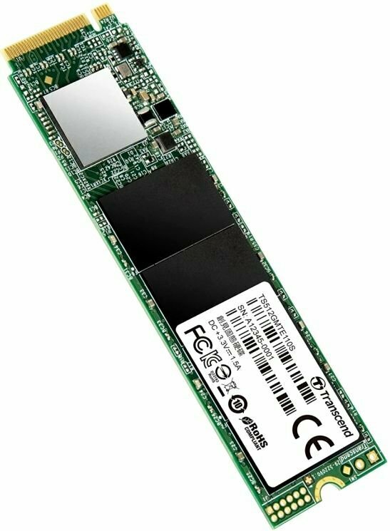 Накопитель SSD Transcend TS512GMTE110S MTE110S /PCI-E 3.0 x4/512GB /Скорость чтения 1700МБайт/с Скорость записи 1500МБайт/с